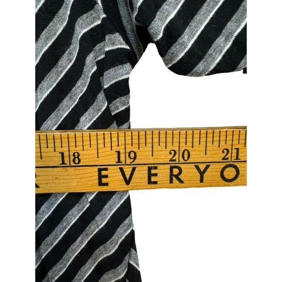 J Jill Wearever Collection Womens Tunic Striped Long Sleeve Top L Black & Gray - Picture 5 of 12